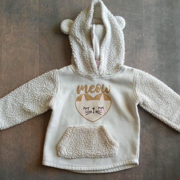 Real Love Pullover White Kitten Hoodie For 24 months - Picture 2 of 5